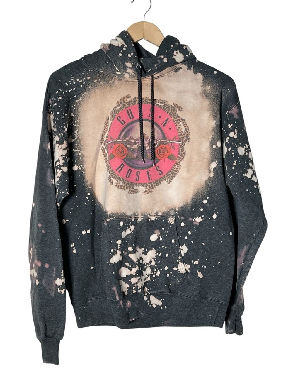 Hanes Guns N' Roses hoodie gray sweatshirt size medium? m B148
